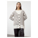 Trendyol Brown Stone Striped Knitwear Cardigan