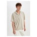 DEFACTO Regular Fit Open Collar Short Sleeve Shirt