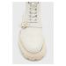 Kožené členkové topánky AllSaints TORI dámske, béžová farba, na plochom podpätku, WF647Y