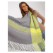 Gray and yellow women's knitted scarf