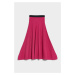 Sukňa Karl Lagerfeld Knit Pleated Skirt Ružová