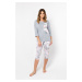 Women's pyjamas Dracaena 3/4 sleeve, 3/4 legs - melange/print