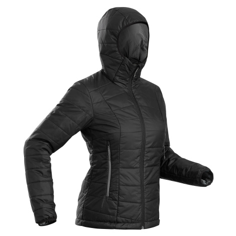 Dámska syntetická bunda MT100 s kapucňou na horskú turistiku do -5 °C FORCLAZ
