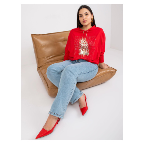 Red Oversized Blouse with Baby Manon