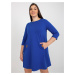 Kobaltově modré minišaty plus size s kapsami od Dalenne L /