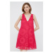 Šaty Desigual ružová farba, mini, rovný strih