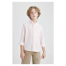 DEFACTO Oversized Polo Collar Oxford Basic Long Sleeve Shirt