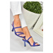 Fox Shoes Sax Blue Thin Heel Women's Shoes