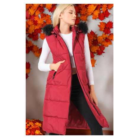 Z6741 DEWBERRY LADIES' VEST-PLAIN BURGUNDY