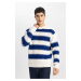 DEFACTO Relax Fit Striped Crew Neck Knitwear Sweater