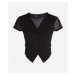 Top Karl Lagerfeld Fabric Mix T-Shirt Čierna