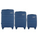 TMAVOMODRÁ 3DIELNA SADA KUFROV WINGS MUR01 3, SET OF 3 WINGS POLIPROPYLÉN SUITCASES L,M,S TITAN 