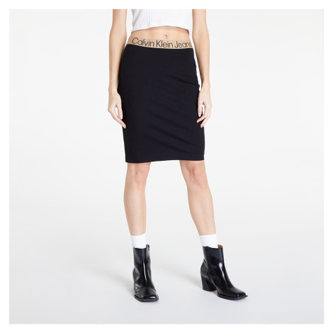 Sukňa CALVIN KLEIN JEANS Logo Tape Milano Skirt Black