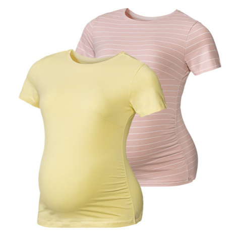 esmara® Dámske tehotenské tričko, 2 kusy (žltá/ružová)