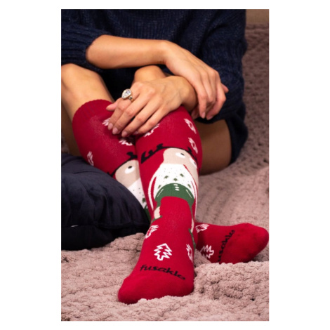Červené vzorované ponožky Froté Párty sob Fusakle