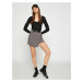 Koton Mini Shorts Skirt with Belt Detail Houndstooth Pattern