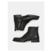 Čierne pánske kožené členkové topánky Jack & Jones Russel