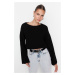 Trendyol Black Crop Spanish Sleeve Knitwear Sweater