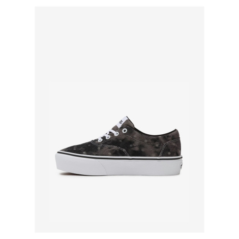 Black Women's Patterned Sneakers on VANS Doheny Platform - Women