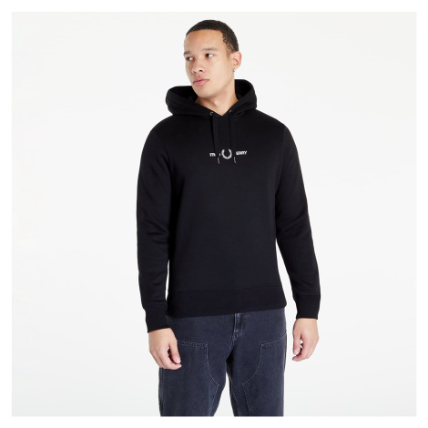 Mikina FRED PERRY Embroidered Hooded Sweatshirt Black