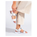 Pekné sandále dámske biele bez podpätku