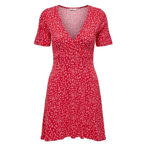 ONLY Letné šaty 'Verona'  červená / biela