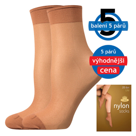 Lady B Nylon 20 Den Silonové ponožky - 6 x 5 párov BM000000615800100360 opal UNI