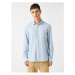Koton Men's Blue Long Sleeve Shirt