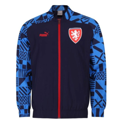 Puma FACR PREMATCH JACKET Pánska futbalová bunda, tmavo modrá, veľkosť