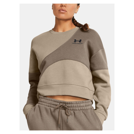 Under Armour Sweatshirt Essential Fleece Crop Crew-BRN - Women
