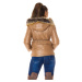 Trendy winter jacket with a detachable hood CAPPUCCINO