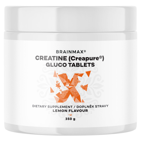 BrainMax Creatine Creapure® Gluco tablets, Lemon, Kreatin monohydrát tablety, Citrón, 350 g, 115