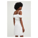 Bavlnené šaty Answear Lab biela farba, mini, áčkový strih