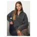 Trendyol Anthracite Boucle Yarn Stand Collar Knitwear Sweater