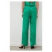 Nohavice Herskind dámske, zelená farba, široké, vysoký pás