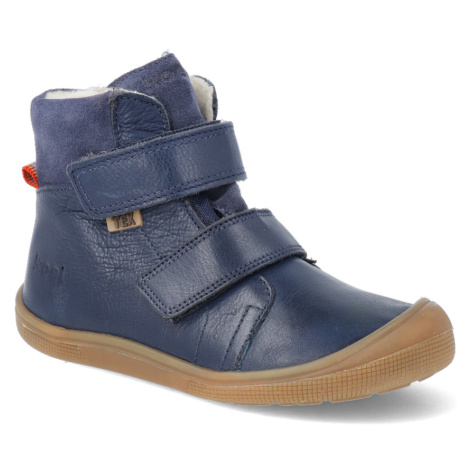 Barefoot detská zimná obuv s membránou KOEL4kids - Emil nappa Tex modré