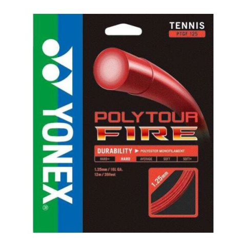 Yonex POLY TOUR FIRE 125 Tenisový výplet, červená, veľkosť