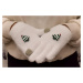 Dievčenské biele mohérové rukavice ABIES