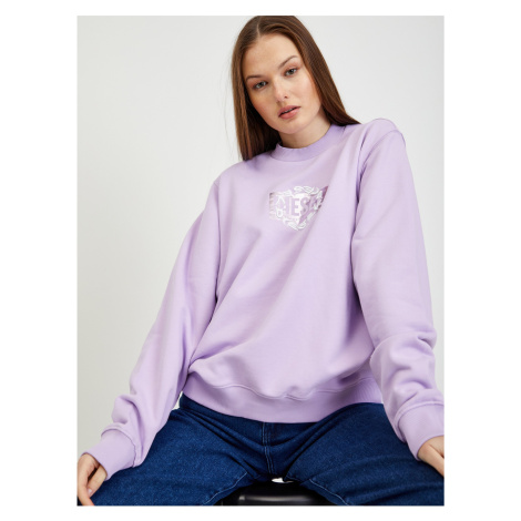 Light Purple Women's Oversize Sweatshirt Diesel Felpa - Women