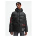 Čierna pánska prešívaná zimná bunda s potlačou Calvin Klein