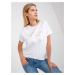 White cotton T-shirt of larger size with short sleeves