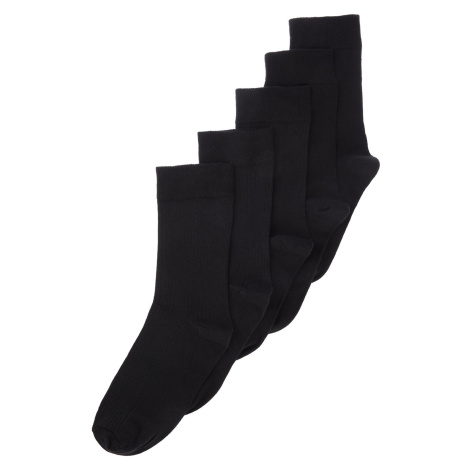 Trendyol 5-Pack Black Cotton Textured College-Tennis-Mid-Length Socks