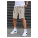 Madmext Beige Basic Men's Capri Shorts with Pockets