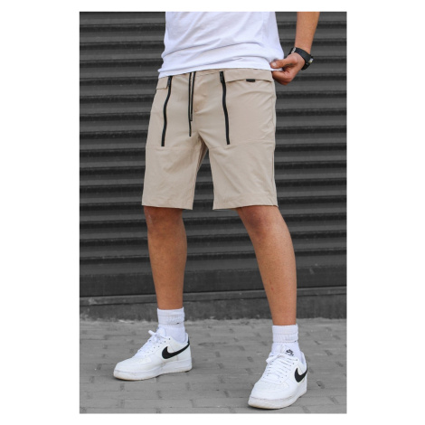 Madmext Beige Basic Men's Capri Shorts with Pockets