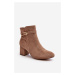 Women's low-heeled ankle boots Beige Verice