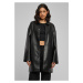 Women's faux leather coat in black