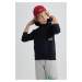 DEFACTO Boy's Oversize Fit Hooded Sweatshirt