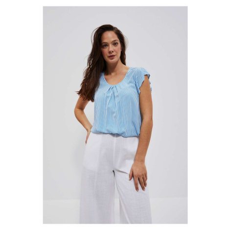 WOMEN'S SHIRT L-KO-4036 BÍLÁ_FRESH BLUE Moodo