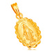 Prívesok zo žltého 14K zlata - oválny medailón Panny Márie, obojstranný