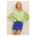 Trend Alaçatı Stili Women's Lime Green Guipure Knitted Shirt